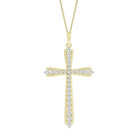 LADIES PENDANT 0.50CT ROUND DIAMOND 10K YELLOW GOLD