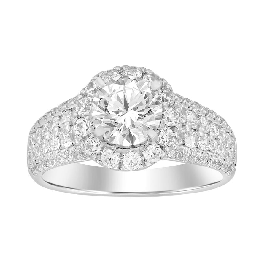 LADIES SEMI MOUNT RING 1.00CT ROUND DIAMOND 14K WHITE GOLD