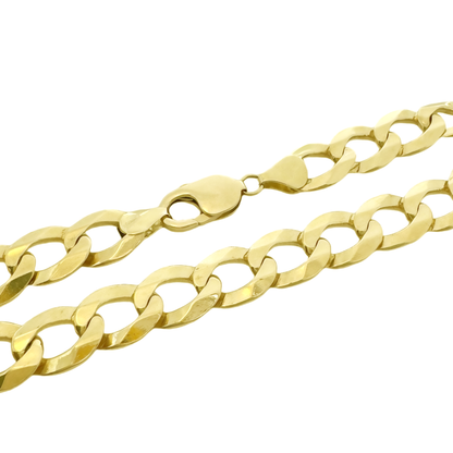 14K Yellow Gold Italian Curb Link Bracelet 10.5Mm 9In 19.0Dwt