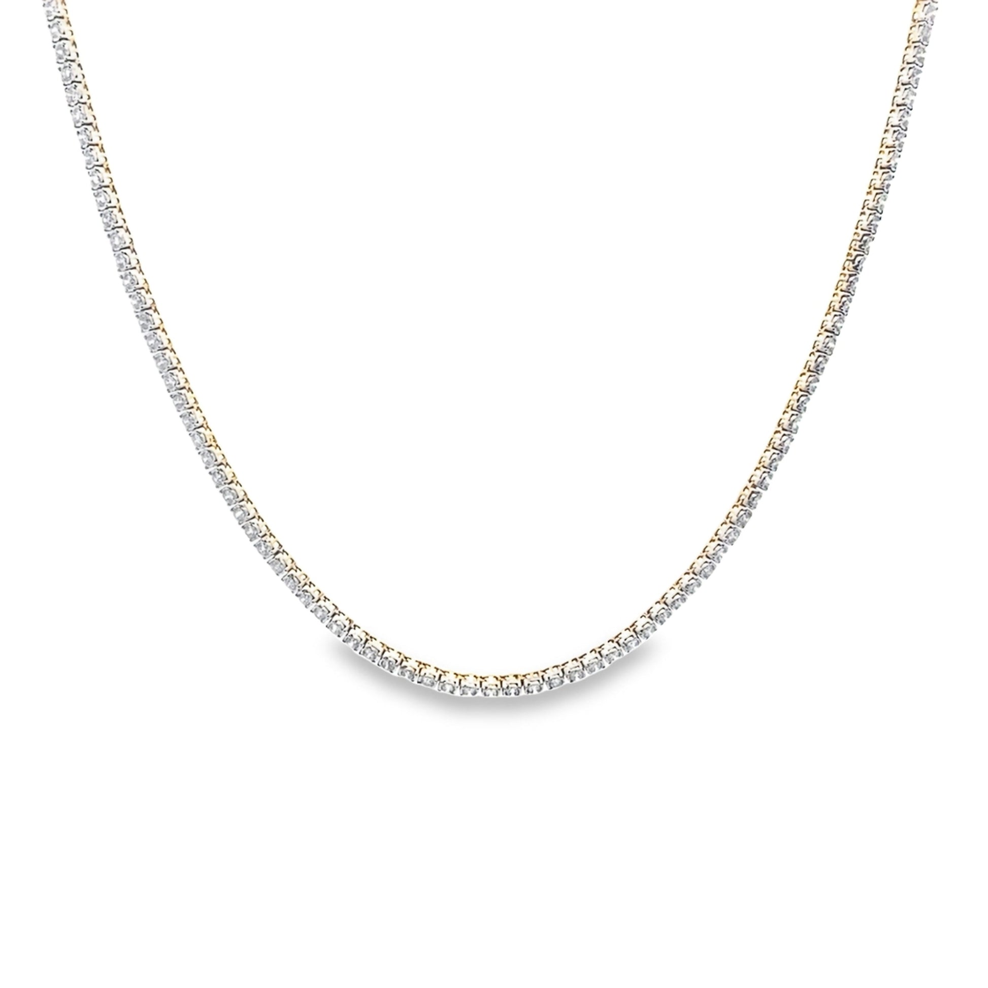5.00Ct 10K Yellow Gold Diamond Tennis Necklace 18In 13.6Dwt