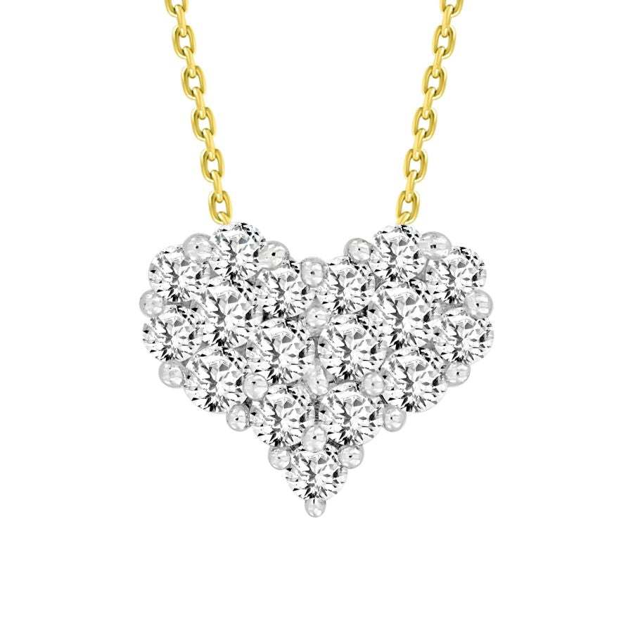 LADIES PENDANT WITH CHAIN 0.30CT ROUND DIAMOND 14K YELLOW GOLD (SI QUALITY)