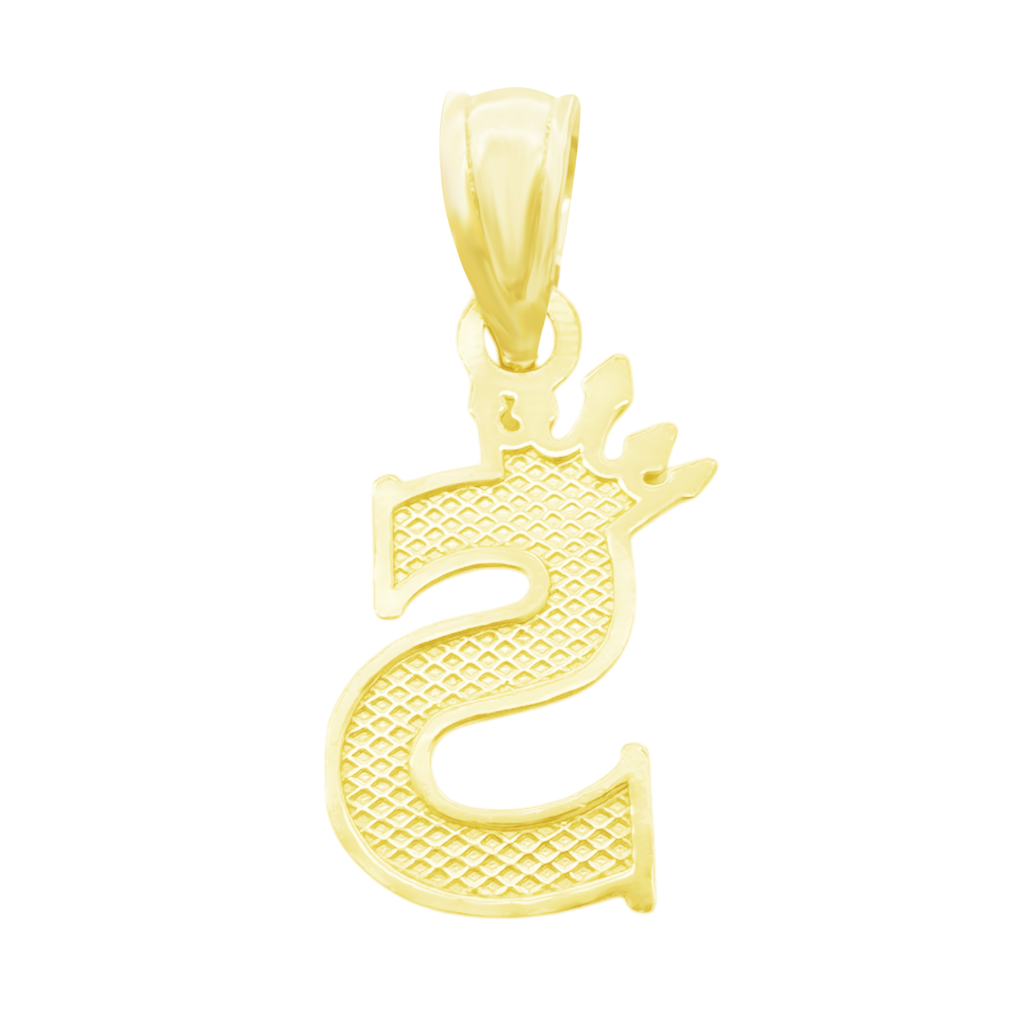 10K Yellow Gold Letter "S" Pendant 0.4Dwt
