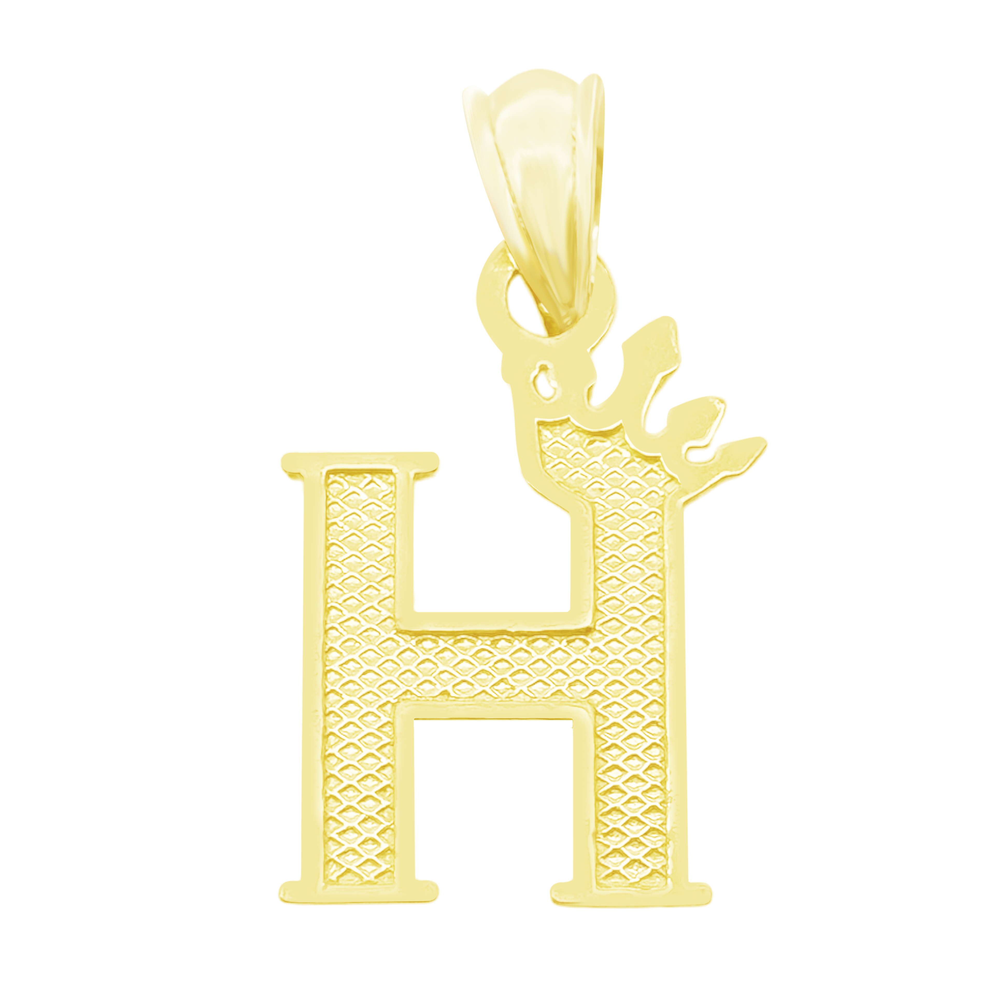 10K Yellow Gold Letter "H" Pendant 0.4Dwt