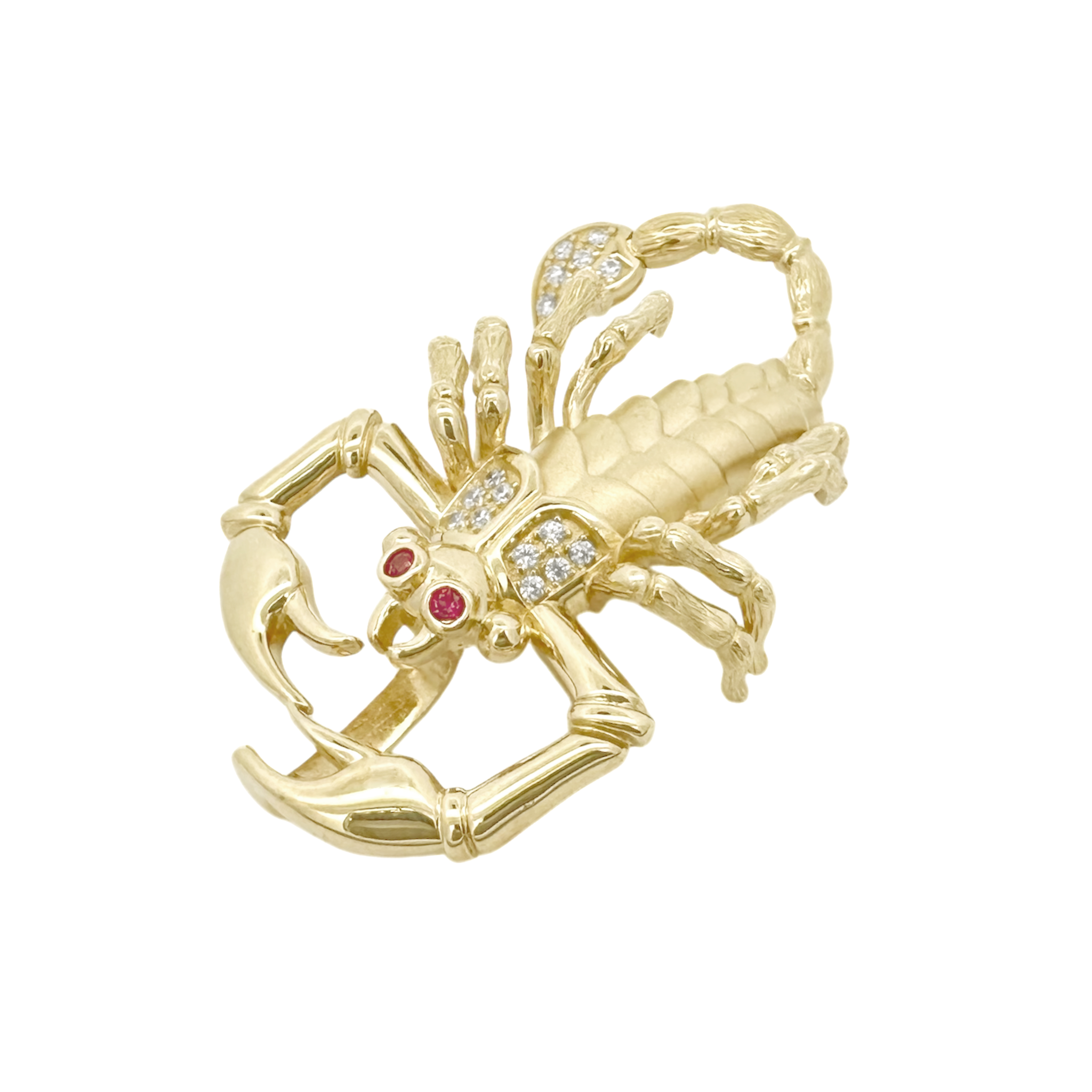 14K Yellow Gold Cz Scorpion Pendant 10.1Dwt