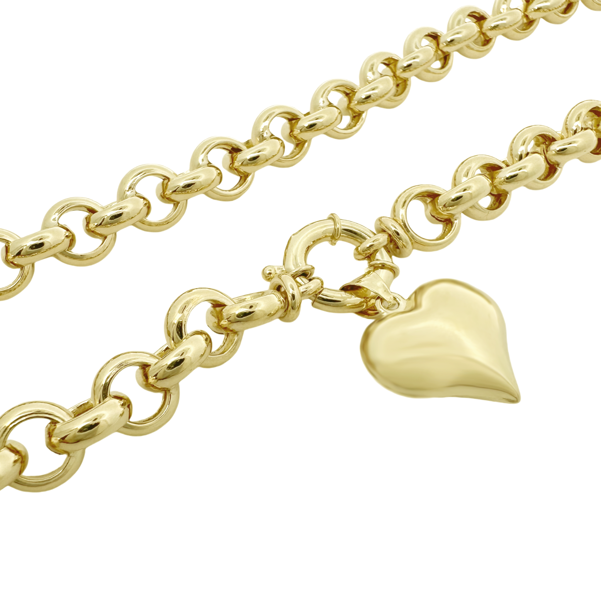 10K Yellow Gold Rolo Link Necklace 8.5Mm 18In 13.6Dwt