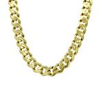 14K Yellow Gold Cz Monaco Link Chain 9Mm 18In 16.4Dwt