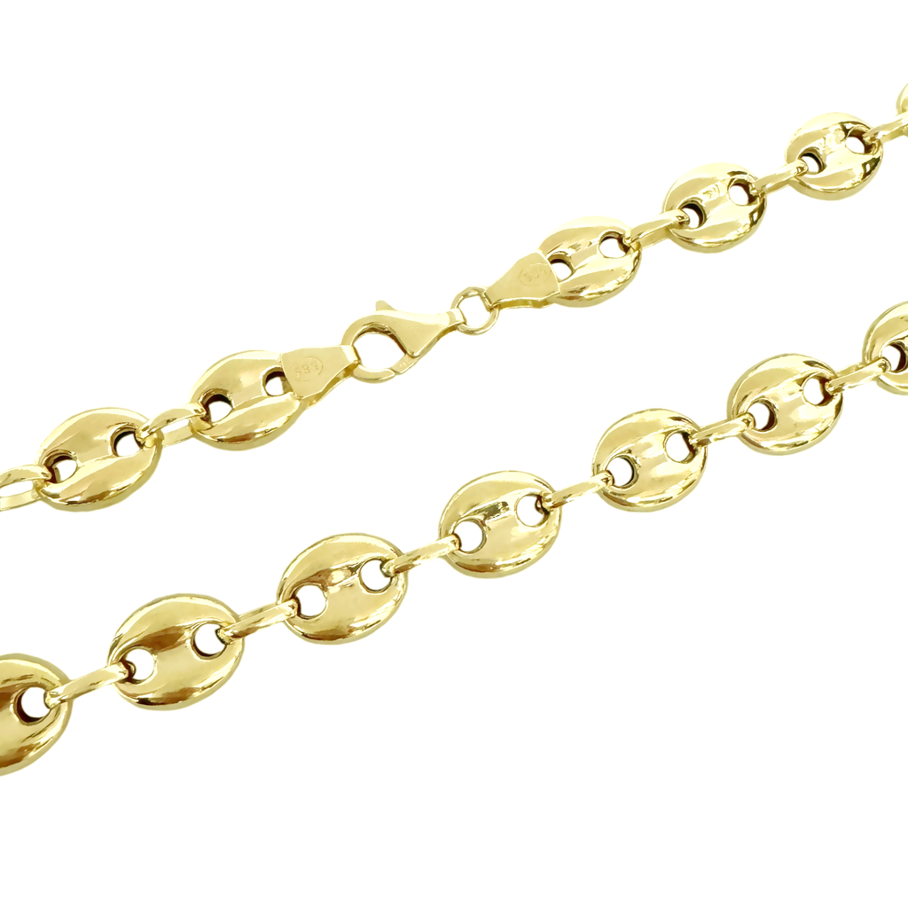 14K Yellow Gold Mariner Puff Link Chain 9.5Mm 24In 19.5Dwt