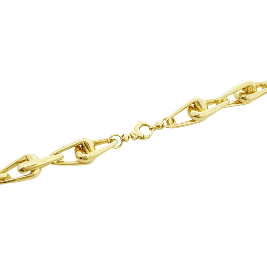 14K Yellow Gold Ladies Fancy Link Necklace 18In 24.2Dwt