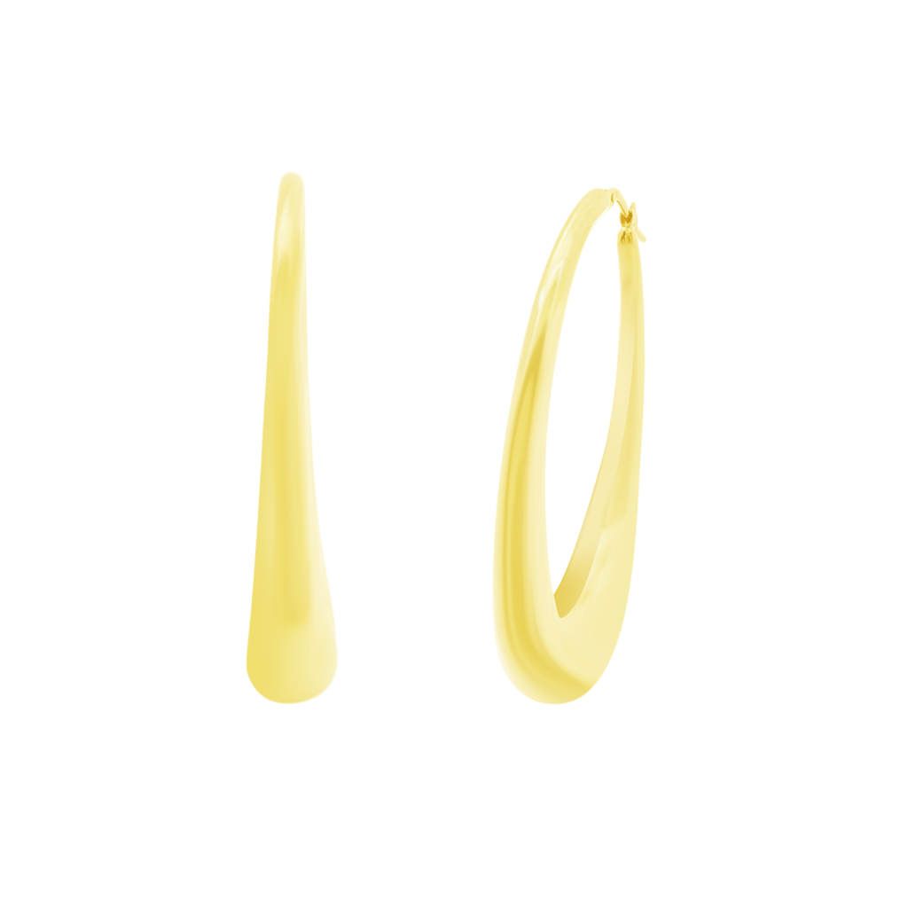 10K Yellow Gold Hollow Hoop Earrings 4.9Dwt