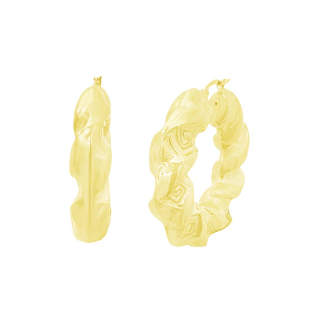 10K Yellow Gold Hollow Hoop Earrings 8.8Dwt