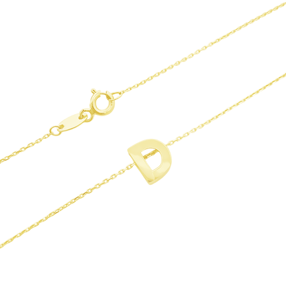14K Yellow Gold Letter "D" Necklace 0.9Dwt