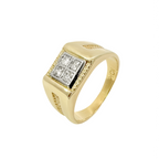 10K Yellow Gold Mens Diamond Fashion Ring Size 8 4.0Dwt
