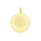 10K Yellow Gold Cz Greek Key Medusa Style Pendant 2.6Dwt