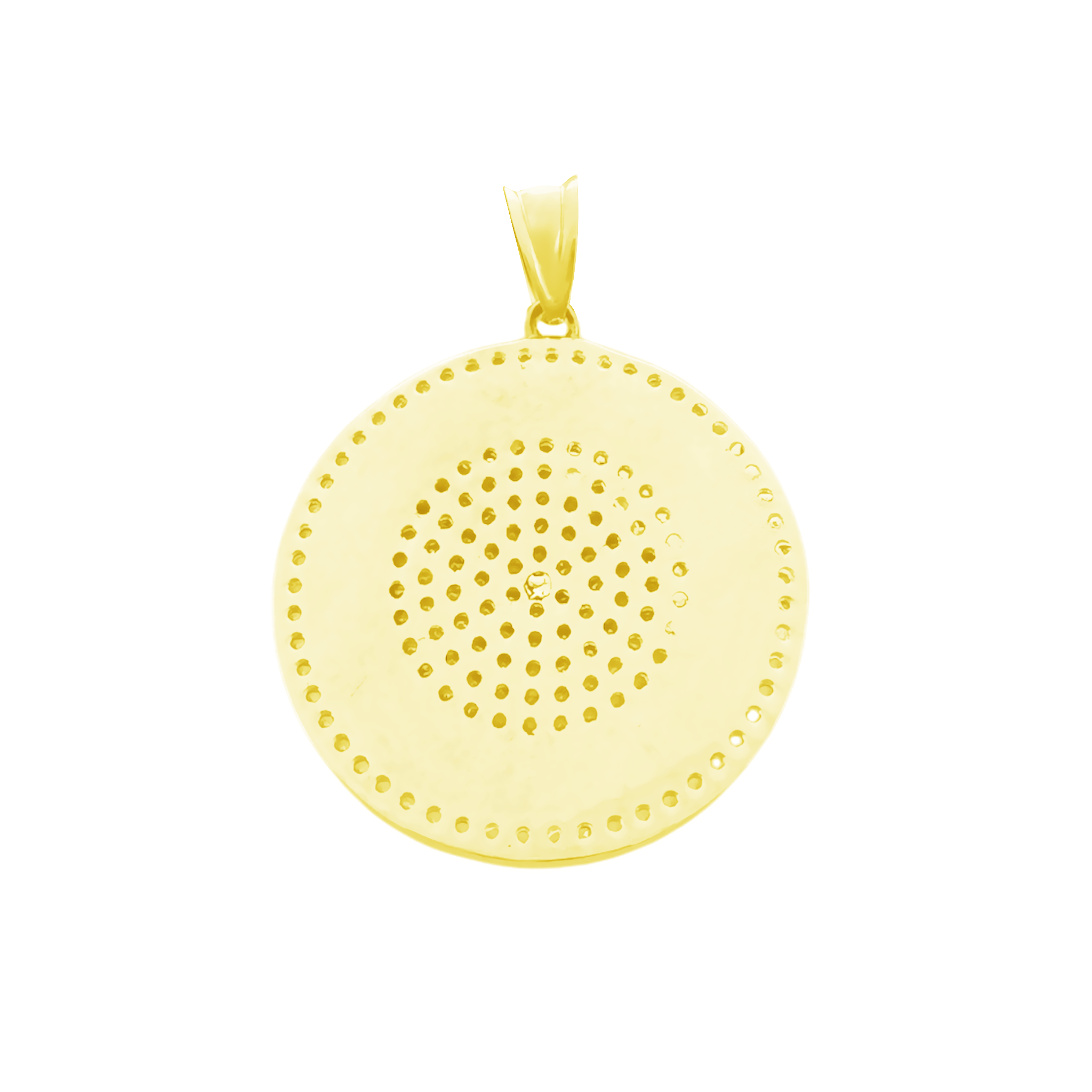 10K Yellow Gold Cz Greek Key Medusa Style Pendant 2.6Dwt