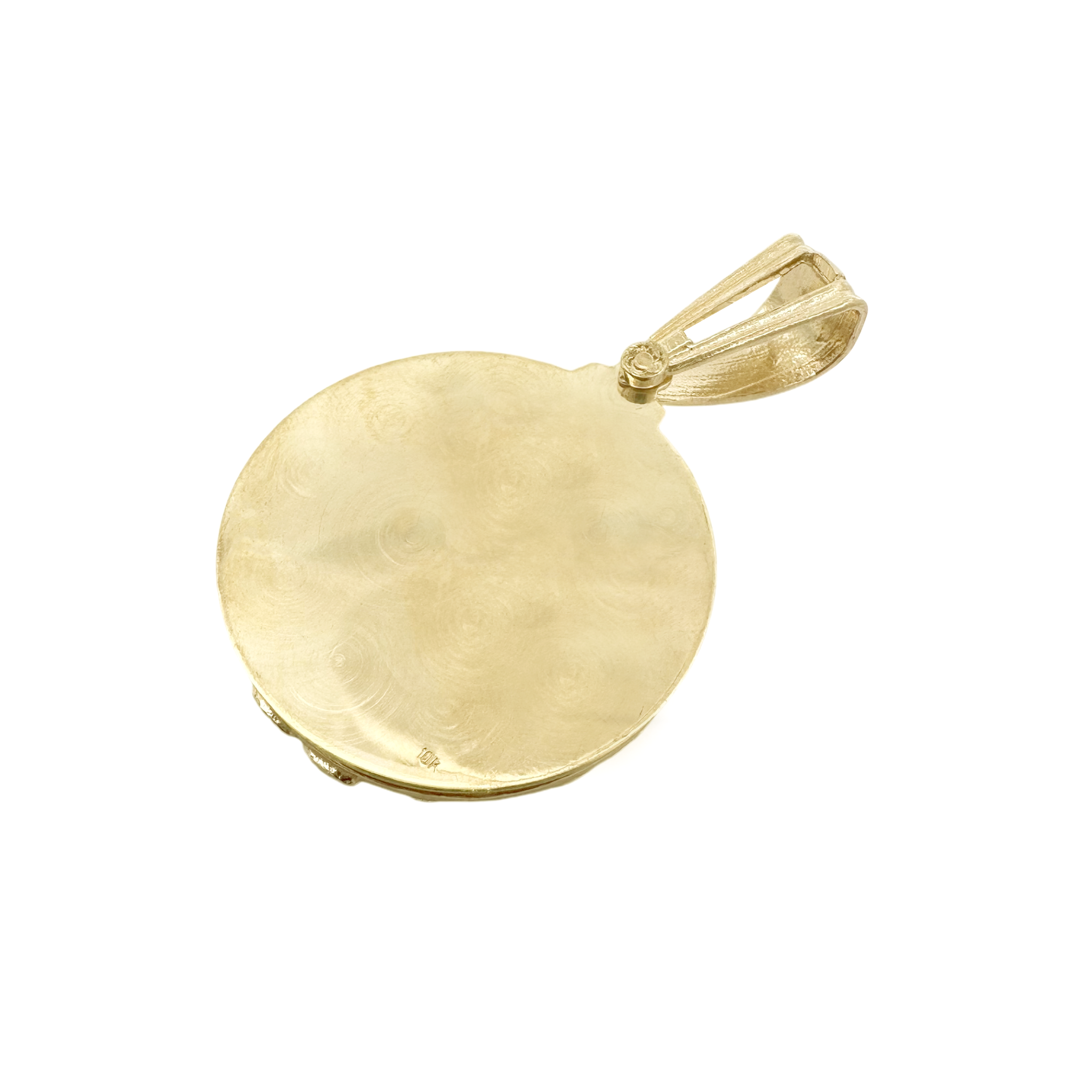 10K Yellow Gold 3D Caridad Del Cobre Pendant 7.6Dwt