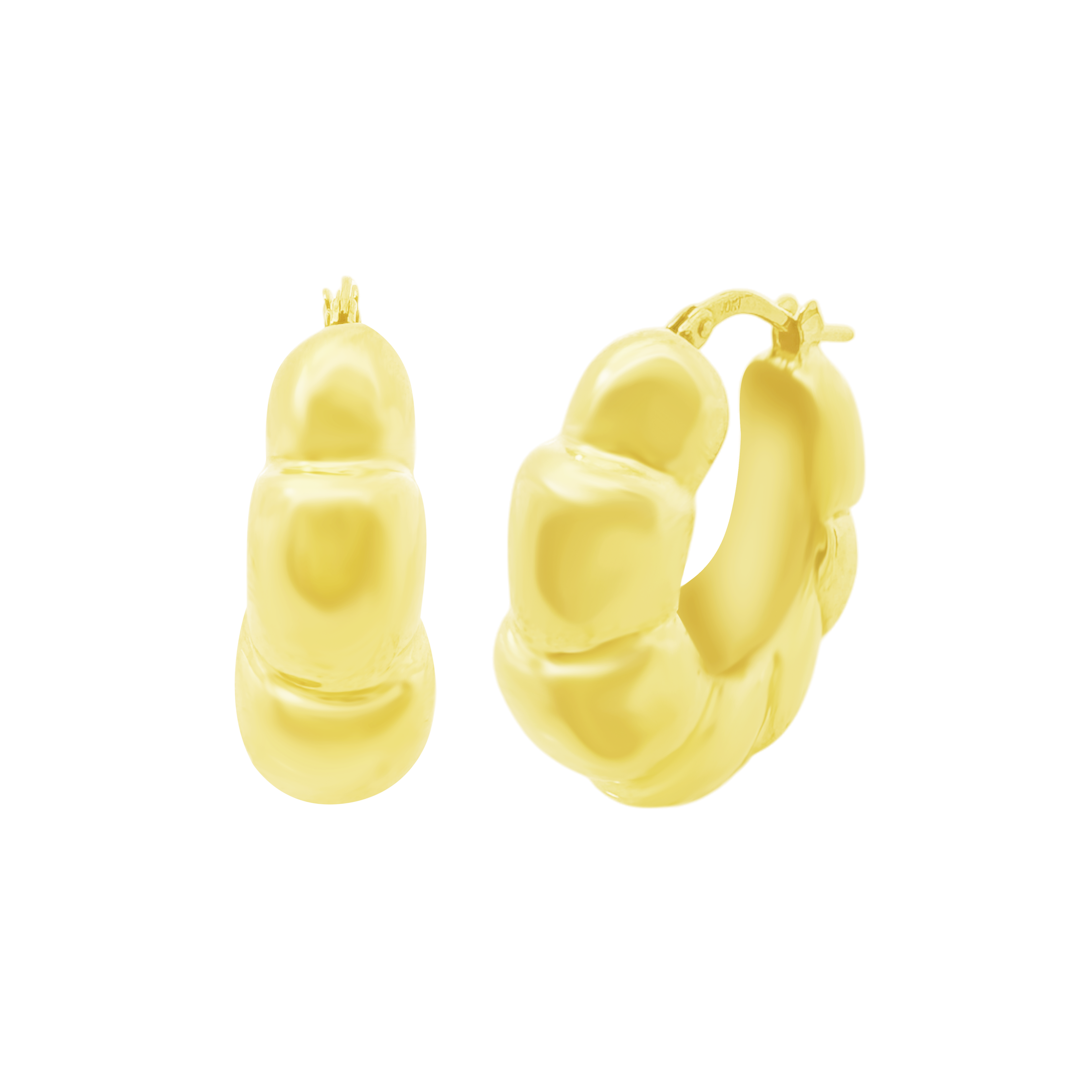 10K Yellow Gold Hollow Hoop Earrings 3.7Dwt