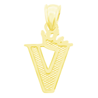 10K Yellow Gold Letter "V" Pendant 0.5Dwt