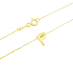 14K Yellow Gold Letter "P" Necklace 0.9Dwt