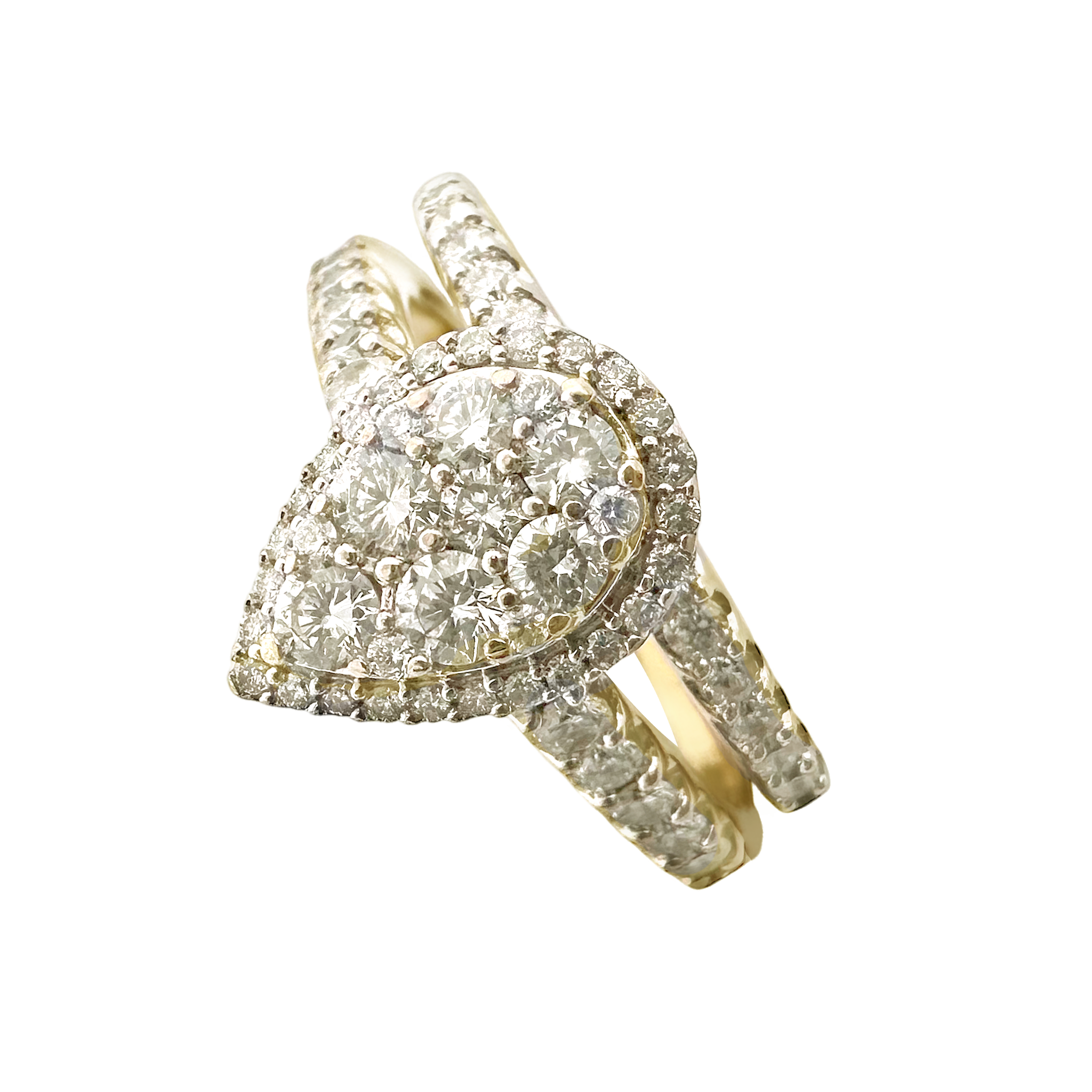 14K White Gold Diamond Bridal Set Size 8 4.2Dwt