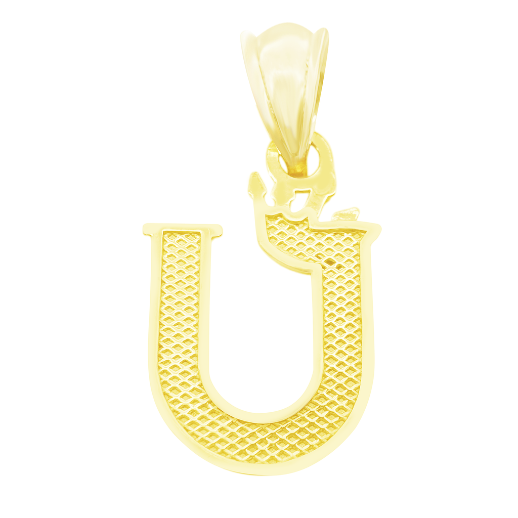 10K Yellow Gold Letter "U" Pendant 0.4Dwt