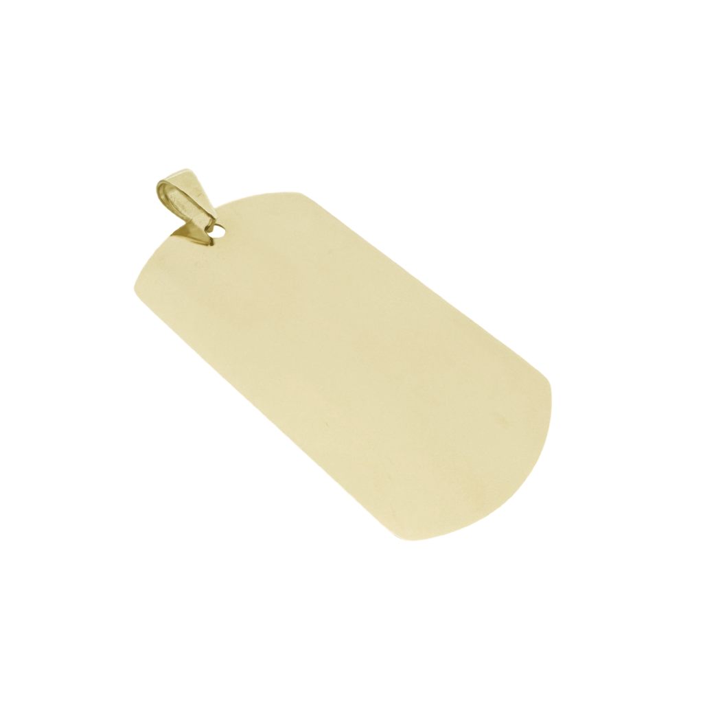 10K Yellow Gold Dog Tag Pendant 3.7Dwt