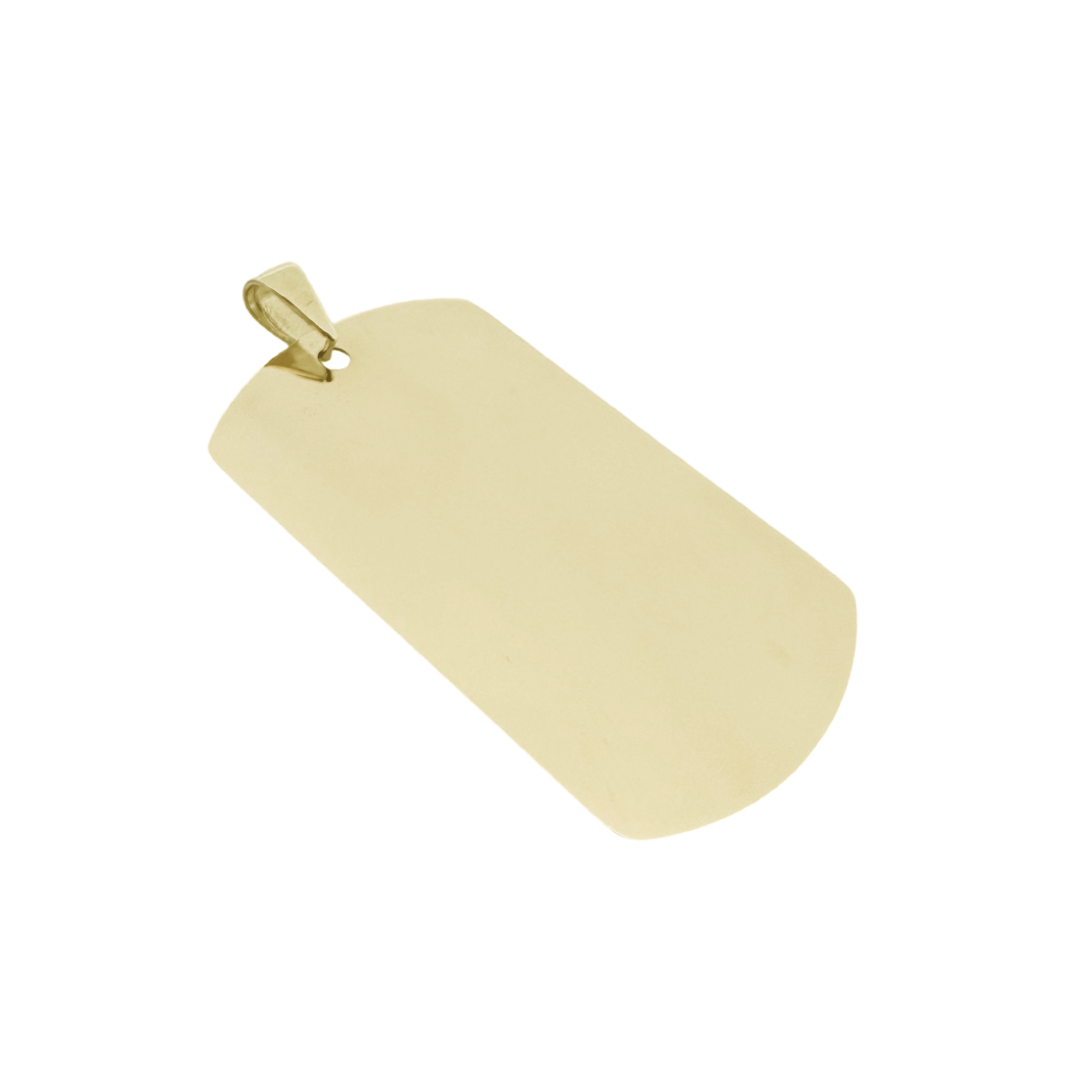 10K Yellow Gold Dog Tag Pendant 3.7Dwt
