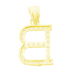 10K Yellow Gold Cubic Zirconia Letter "B" Pendant 0.5Dwt