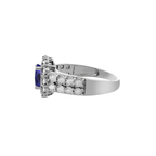 14K White Gold Diamond & Blue Stone Ring Size 9 2.7Dwt