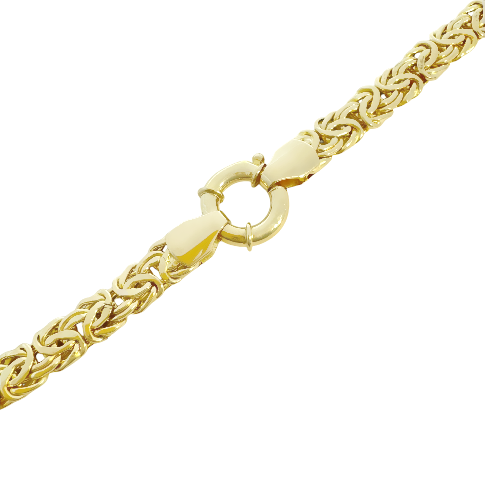 14K Yellow Gold Cz Snake Byzantine Link Bracelet 7In 7.0Dwt
