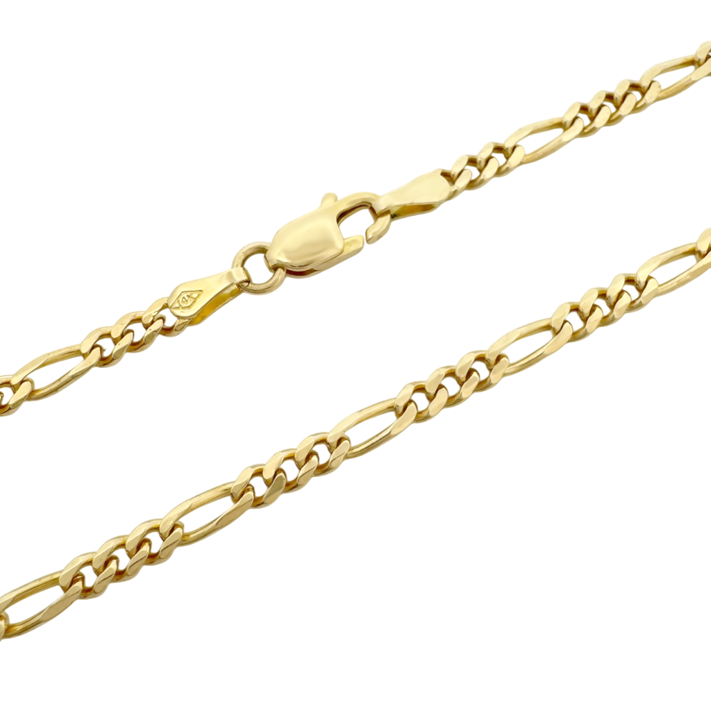 14K Yellow Gold Figaro Link Chain 2.5Mm 18.5In 5.2Dwt