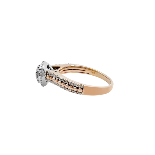 10K Two Tone Gold Diamond Engagement Ring Size 6.75 2.1Dwt