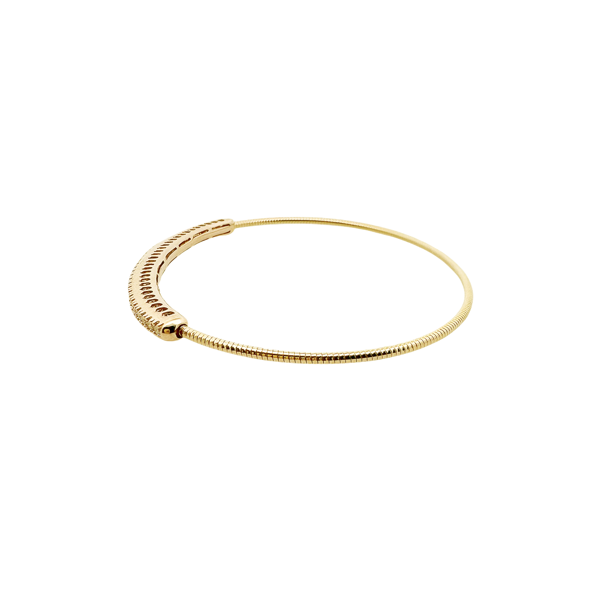 1/2Ctw 14K Yellow Gold Diamond Bangle Bracelet 3.9Dwt