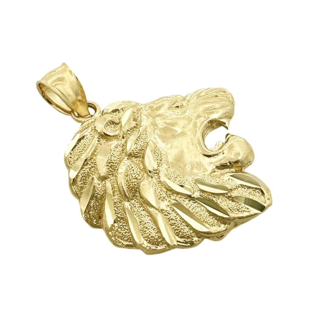 10K Yellow Gold Lion Head Pendant 2.3Dwt