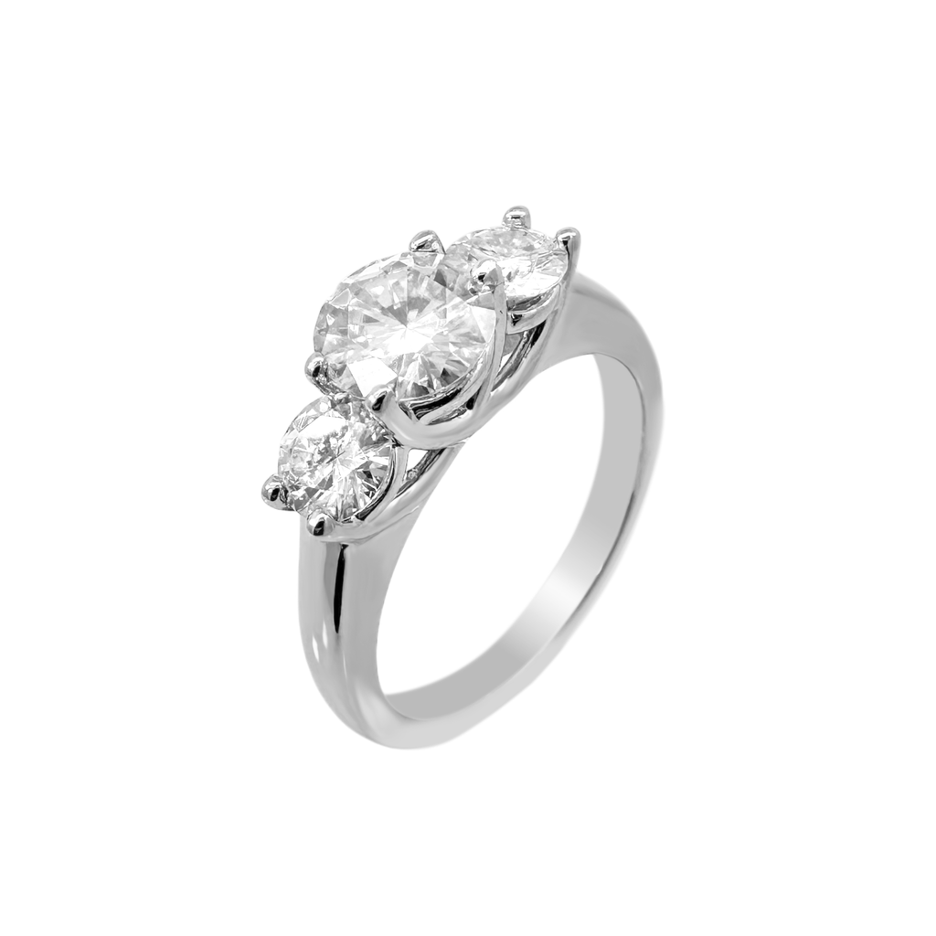 14K White Gold Moissanite Engagement Ring Size 7 2.9Dwt