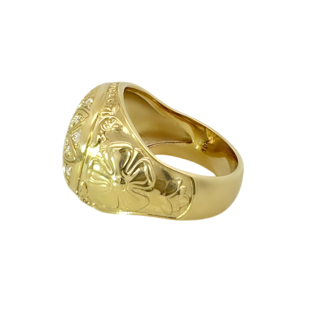 0.75Ctw 10K Yellow Gold Lab Grown Diamond Mens Rosetta Ring Size 11.75 10.2Dwt