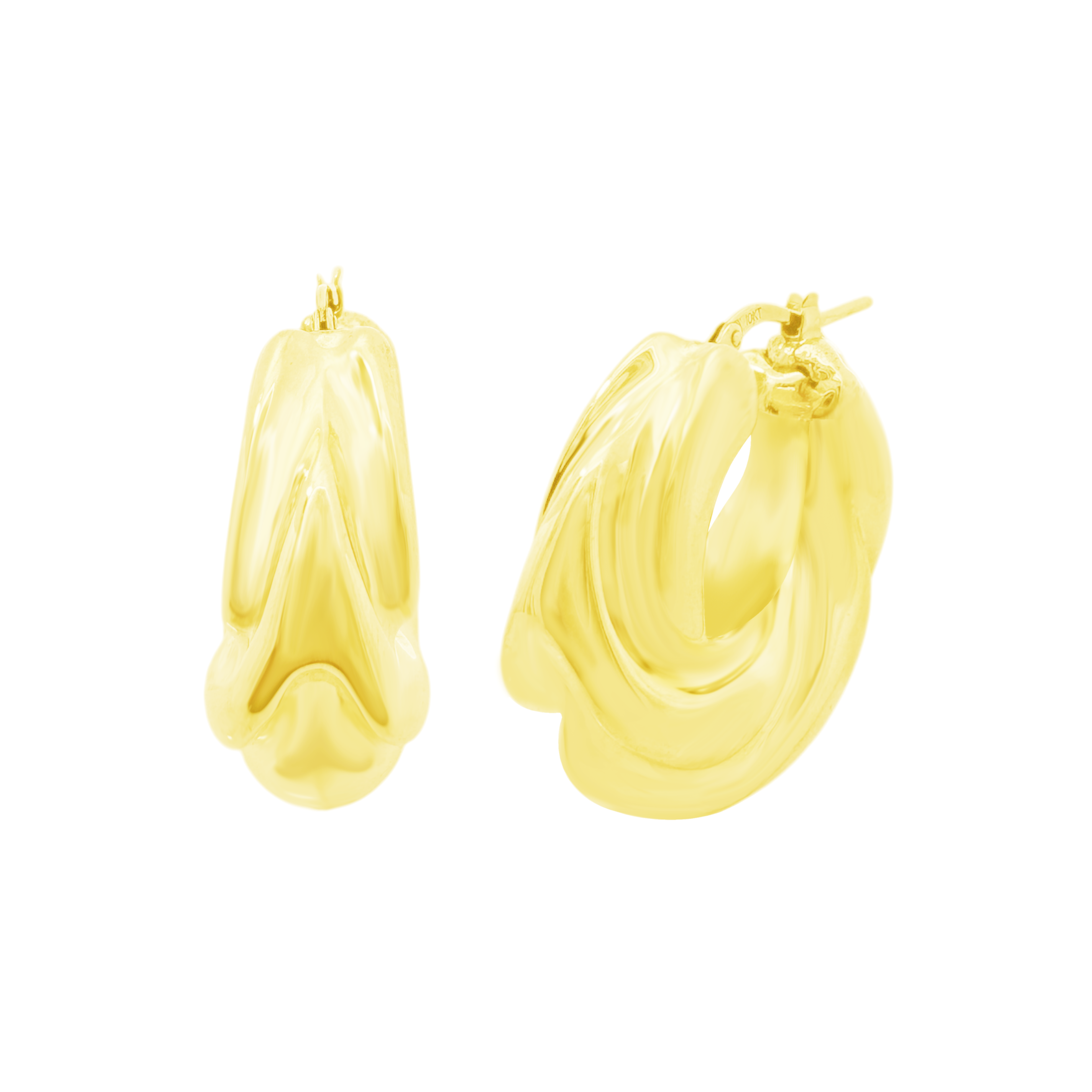 10K Yellow Gold Hollow Hoop Earrings 5.3Dwt