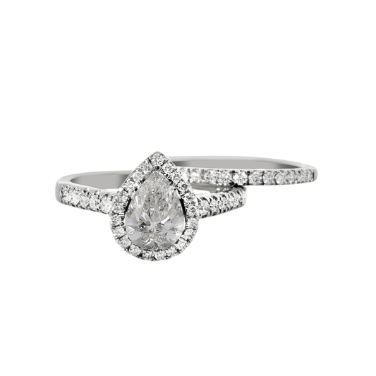 14K White Gold Diamond Wedding Set Ring Size 8.5 3.4Dwt