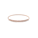 1/2Ctw 14K Rose Gold Diamond + Titanium Wire Bangle 3.7Dwt