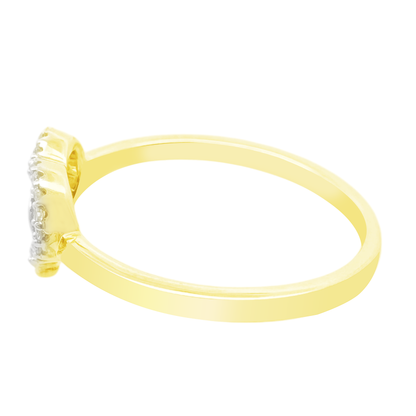 0.06Ctw 10K Yellow Gold Diamond Heart Fashion Ring Size 7 1.1Dwt