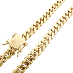 10K Yellow Gold Triple Clasp Cuban Link Chain 7.5Mm 16In 45.6Dwt/71.0G