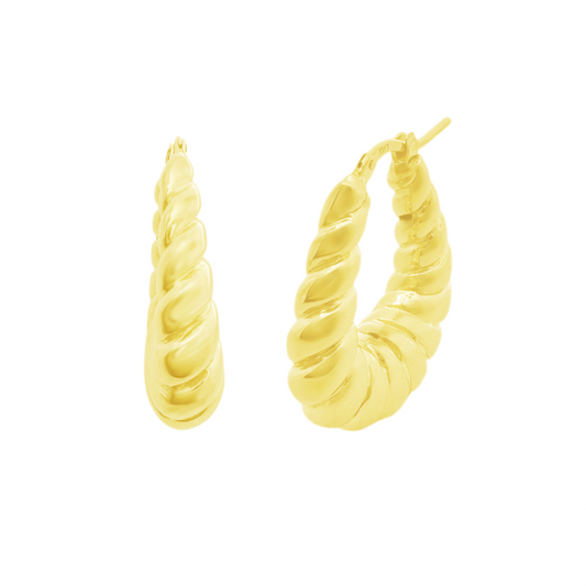 10K Yellow Gold Hollow Hoop Earrings 3.4Dwt