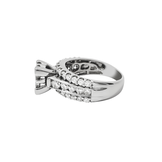 10K White Gold Diamond Engagement Ring Size 6 4.5Dwt