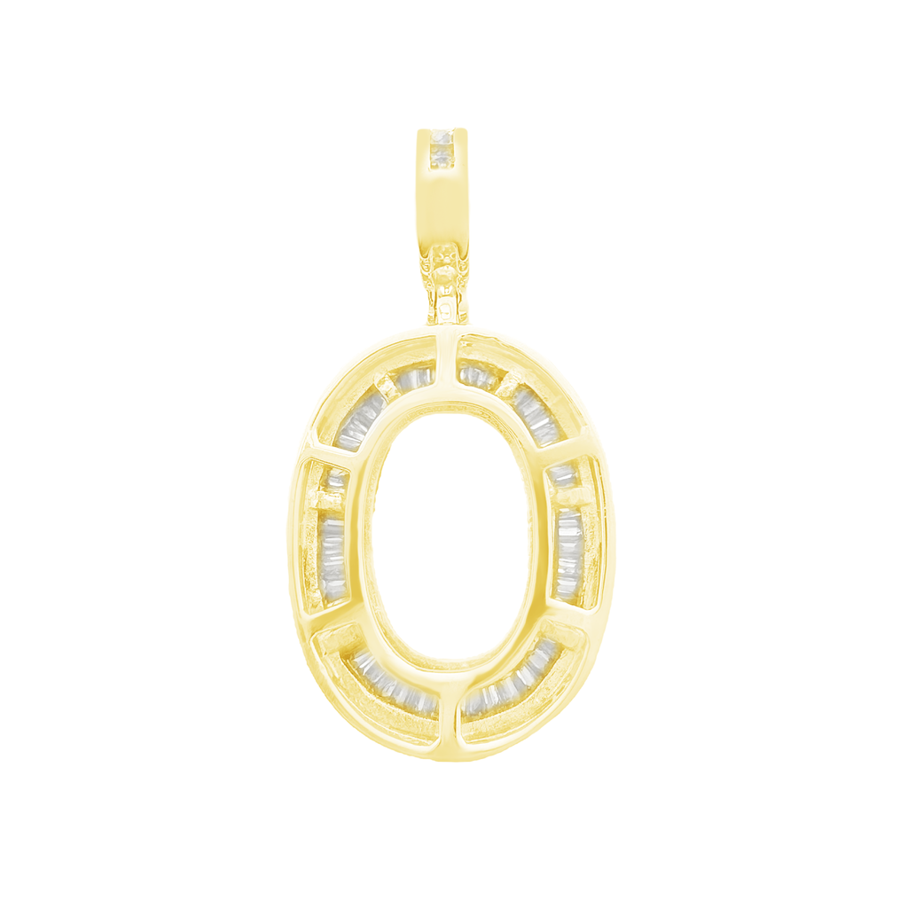 10K Yellow Gold Diamond Letter "O" Pendant 2.0Dwt