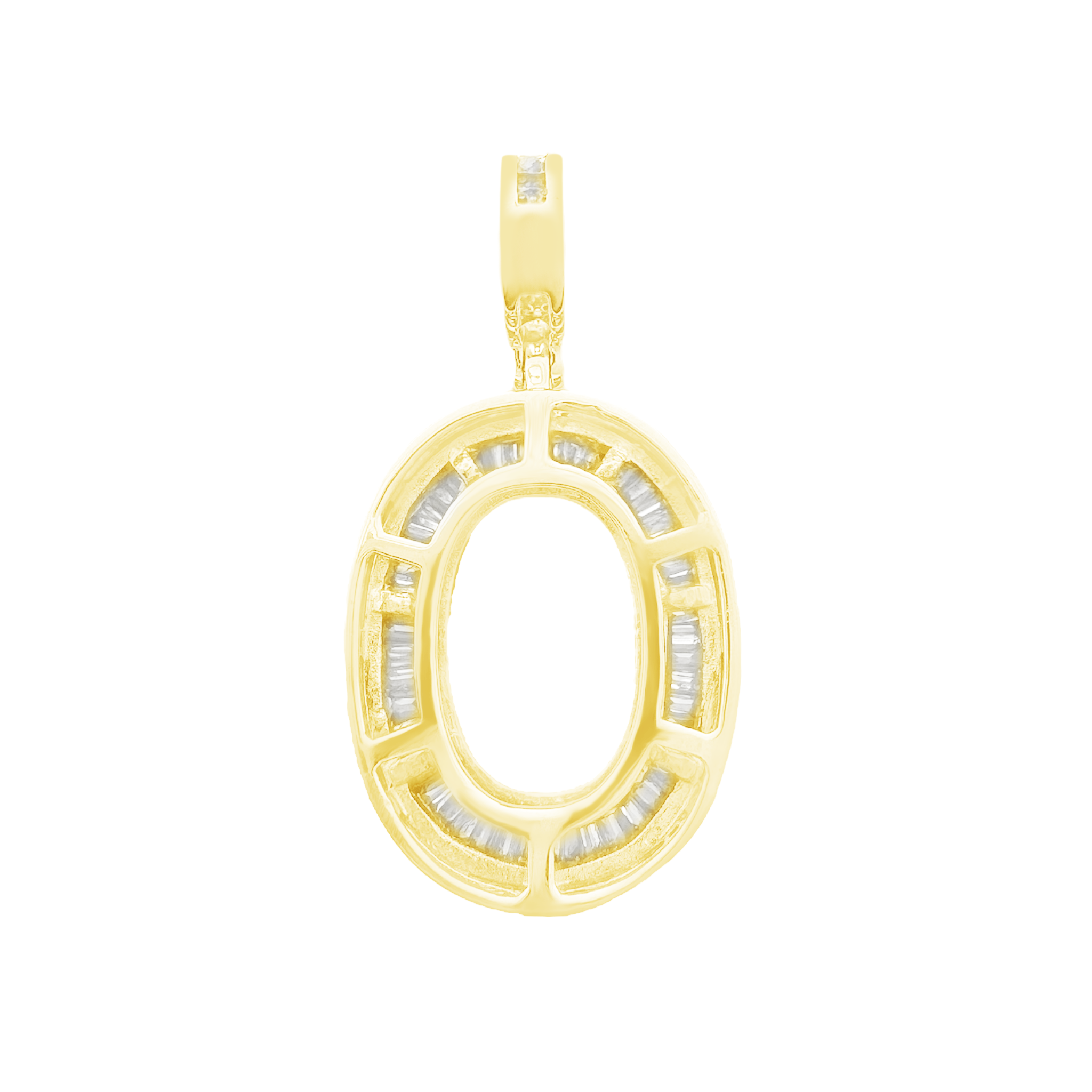 10K Yellow Gold Diamond Letter "O" Pendant 2.0Dwt