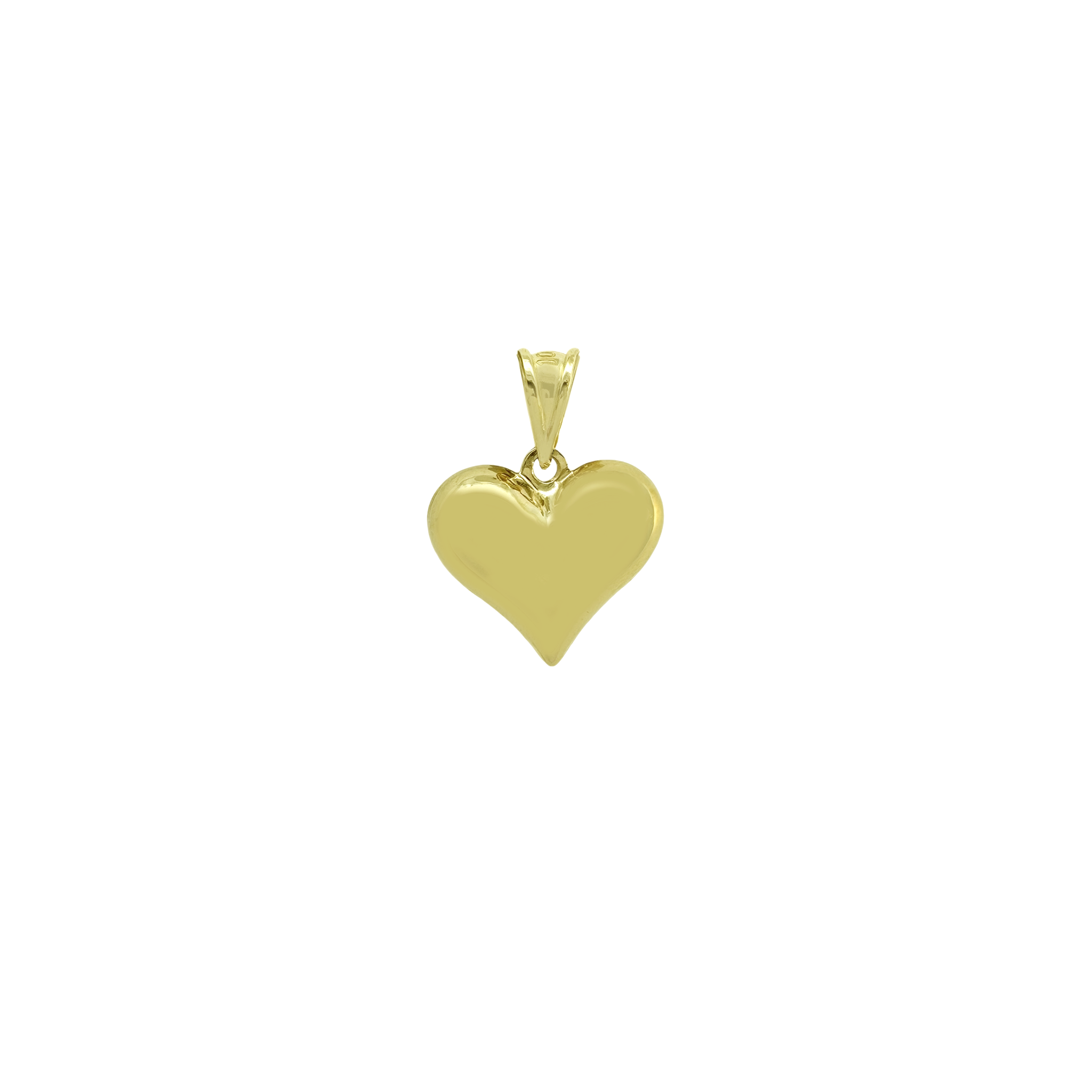 10K Yellow Gold Puff Heart Pendant 0.5Dwt