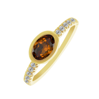 0.41Ciov 0.13Dird 14K Yellow Gold Citrine & Dia Ring Size  7 1.6Dwt