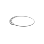1/2Ctw 14K White Gold Diamond + Titanium Wire Bangle 3.9Dwt