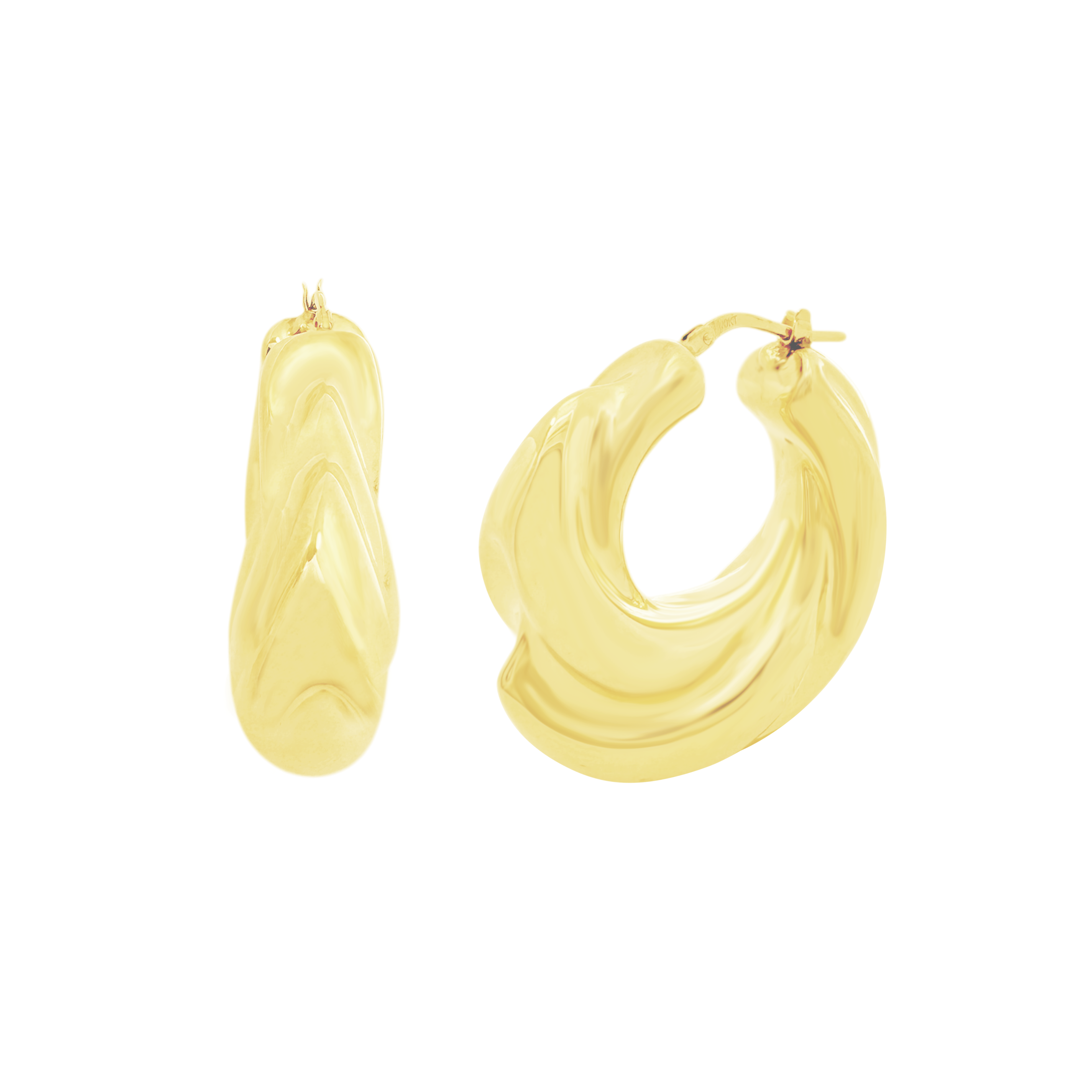 10K Yellow Gold Hollow Hoop Earrings 5.5Dwt