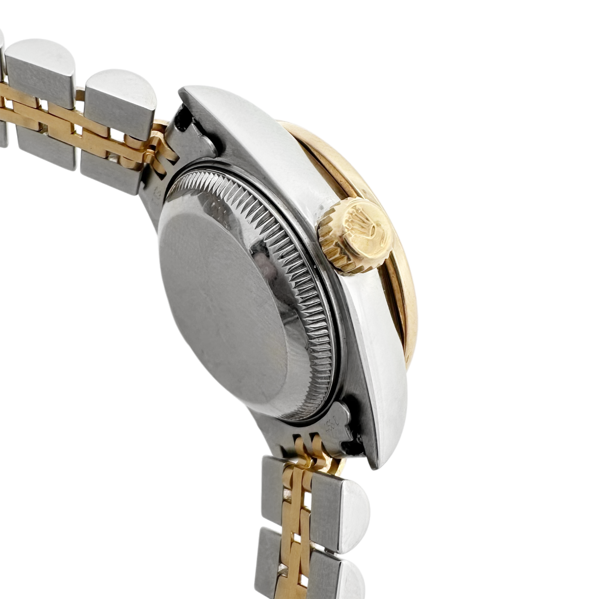 Pre-Owned 1996 Rolex Datejust 26Mm 18K Stainless Steel Two Tone Watch With Diamond Dial And Diamond Bezel Model:69173