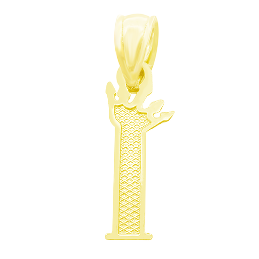 10K Yellow Gold Letter "I" Pendant 0.3Dwt